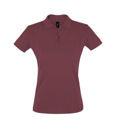 SOLS Womens/Ladies Perfect Pique Short Sleeve Polo Shirt (Burgundy)