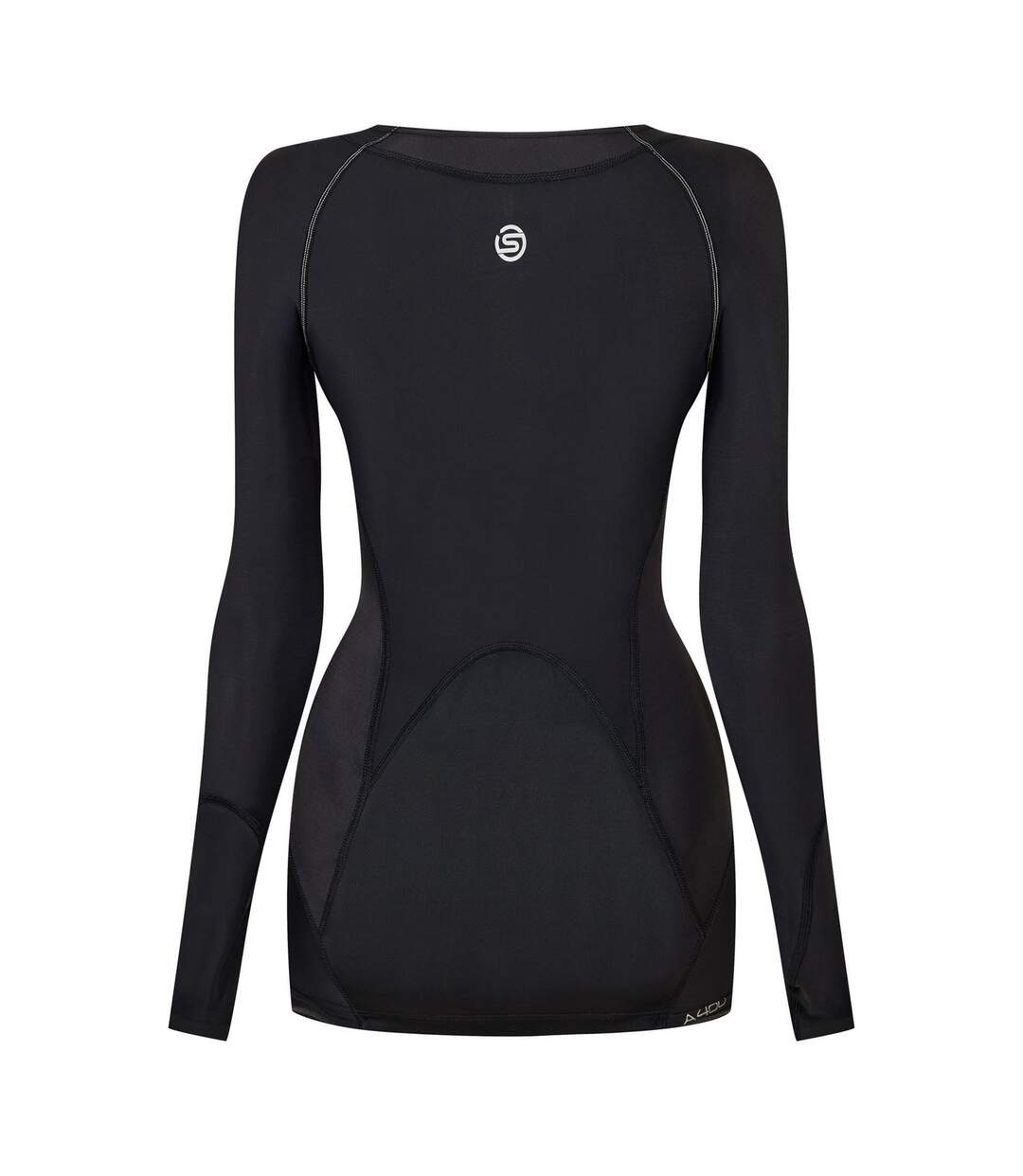Womens/ladies A400 Long-sleeved Base Layer Top Black Skins-2