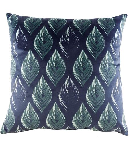 Evans Lichfield Eden Leaves Cushion Cover (Navy/Green) (One Size) - UTRV1874
