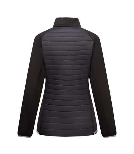 Veste Hybride Matelassée Et Compressible Clumber Femme Noir Lilas Clair Regatta