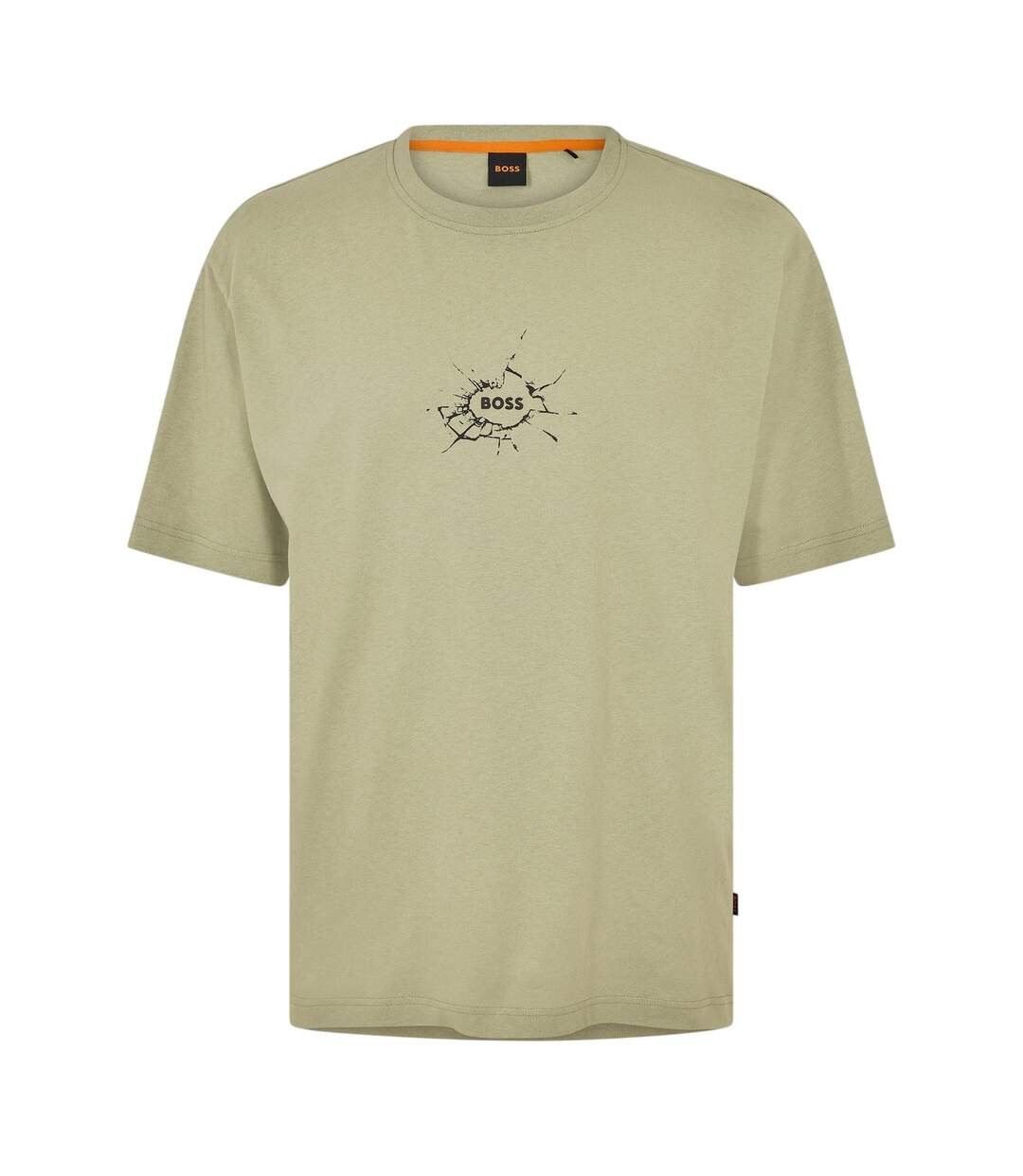 Mens Logo Cotton Crew Neck T-shirt Green Boss-2