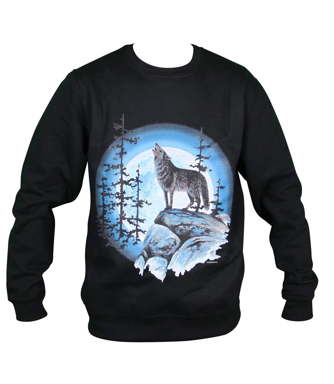 Sweat-shirt motif loups - 6516 - homme - noir