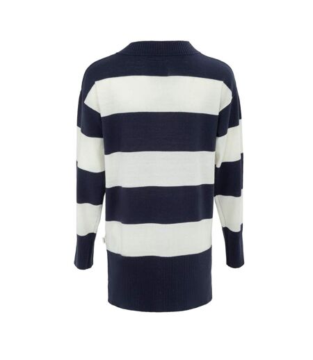 Pull Motif/style À Rayures Femme Bleu Marine Blanc SoulCal