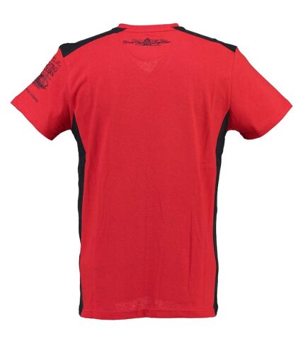 t-shirt col V - Janfield - yachting club - homme - rouge