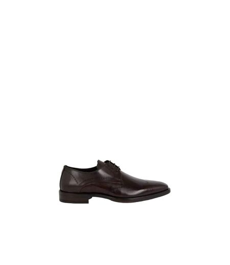 Debenhams Mens Filton Leather Wing Tip Derby Shoes (Dark Brown) - UTDH6190
