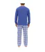 Ensemble Pyjama long homme en popeline à carreaux et Logo poitrine Pierre Cardin-2
