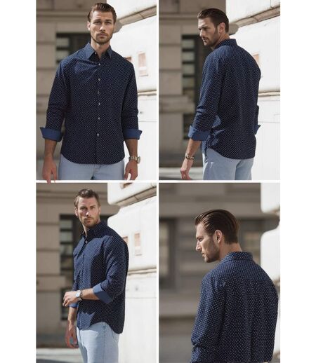 Chemise ajustée pour homme en bleu nuit - NO EXCESS