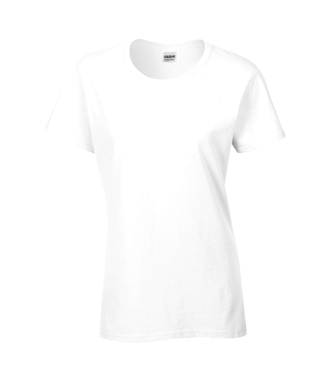 T-shirt à manches courtes coupe féminine femme blanc Gildan-1