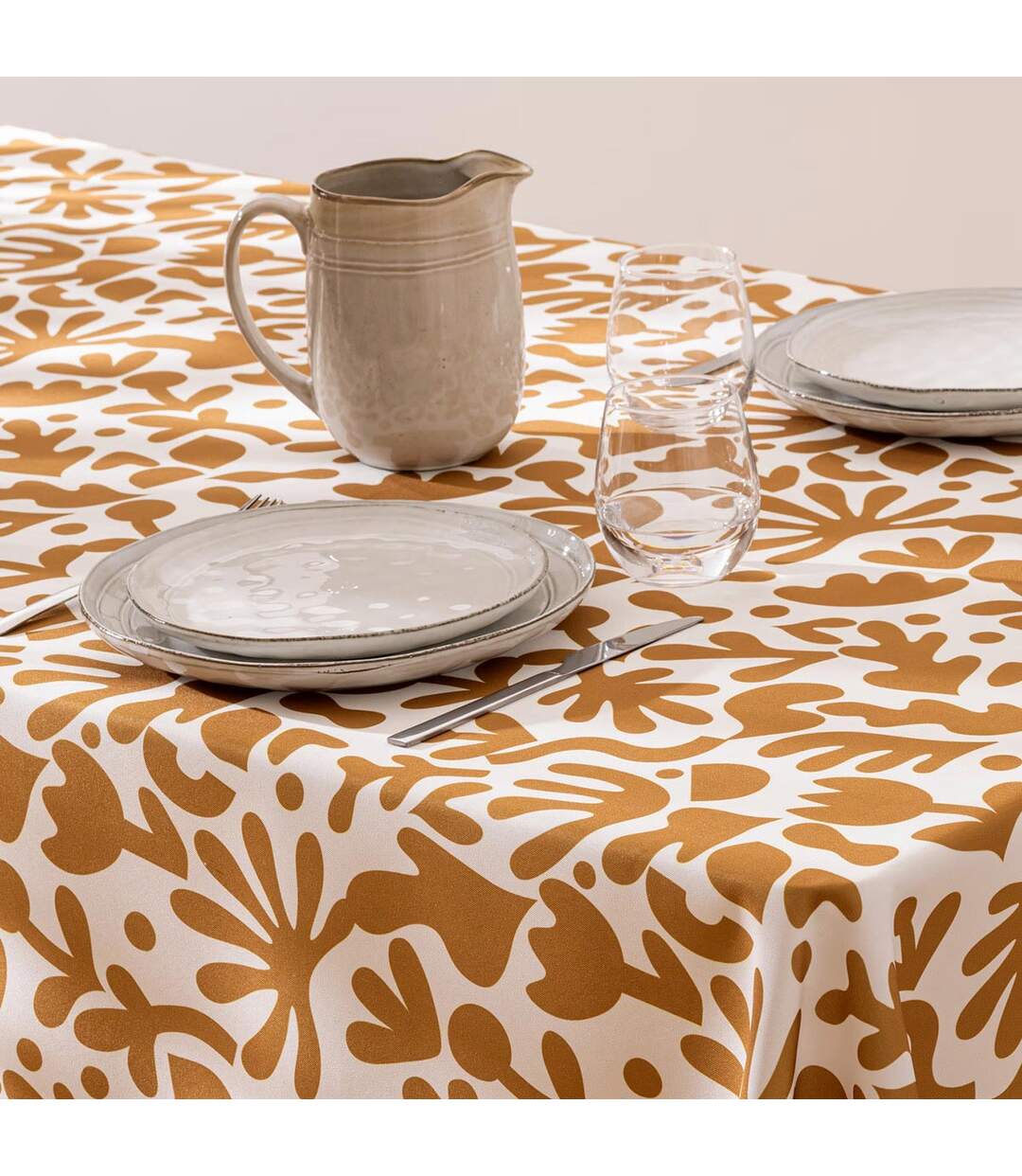 Nappe Antitache Imprimé Jolan 140x240cm Ocre-3