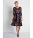Robe courte ceinturée col rond en maille-1