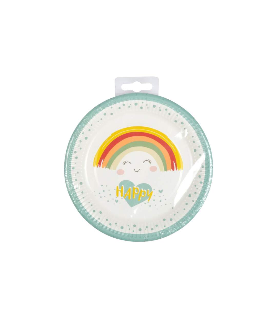 Lot de 6 Assiettes en Carton Nuage Rainbow 18cm Blanc-3