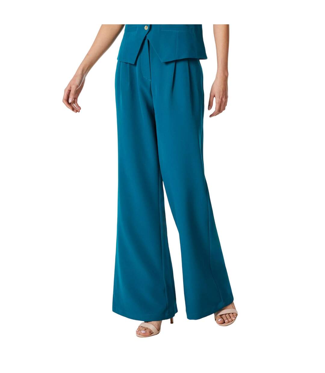 Womens/ladies high waist wide leg trousers teal Principles