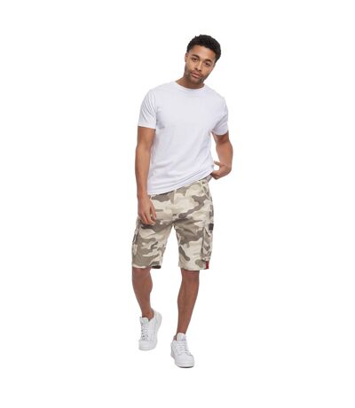 Mens Watchford Camo Cargo Shorts Stone Crosshatch