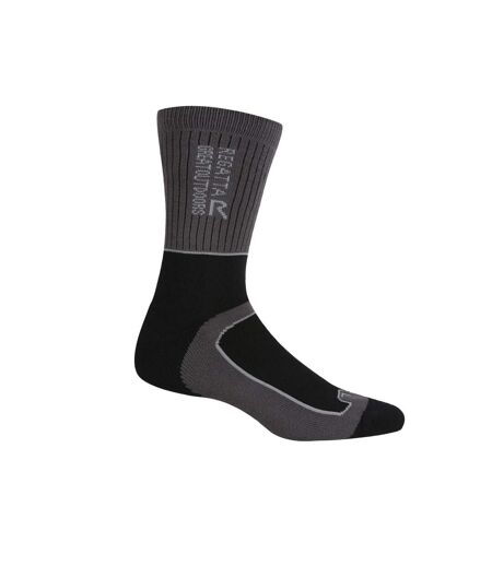 Pack of 2  Mens samaris 2 season socks  black/dark steel Regatta