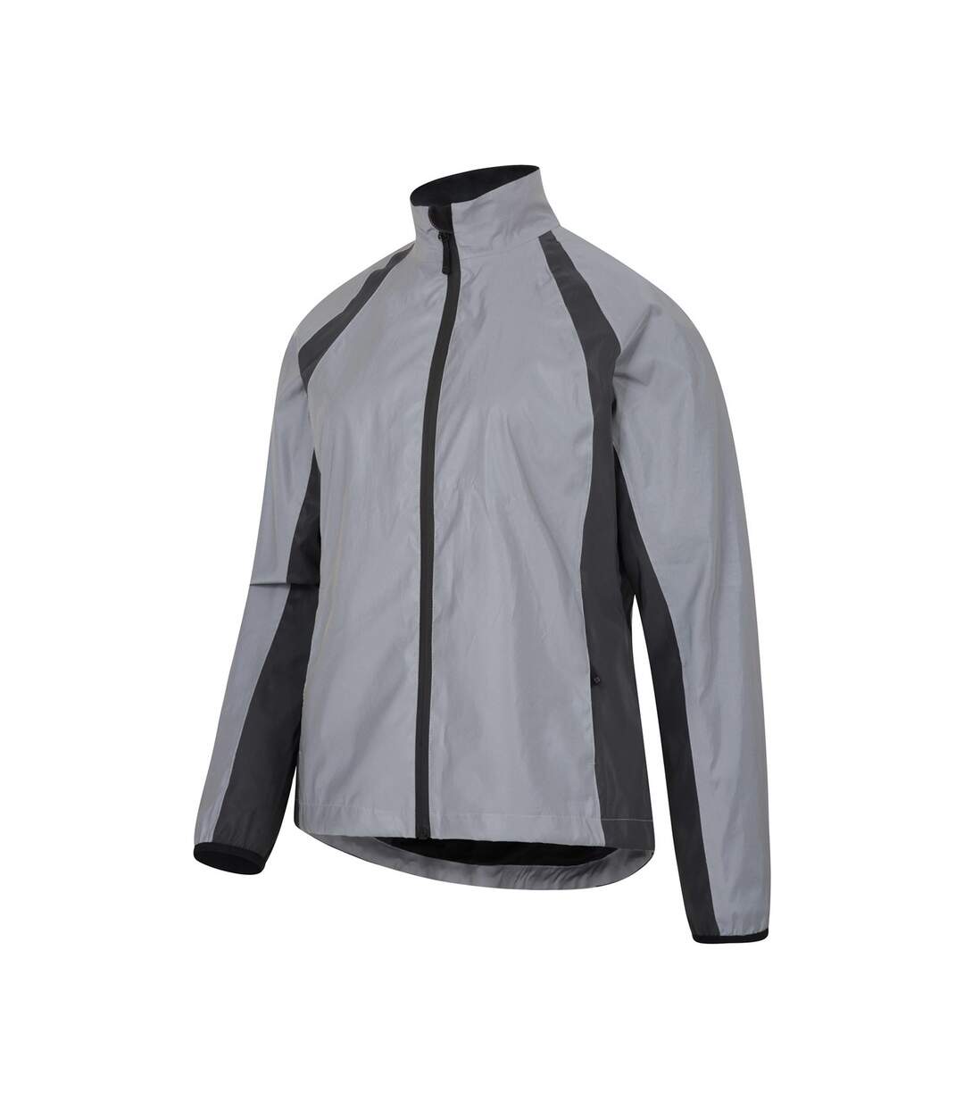 Womens/ladies shine reflective waterproof jacket silver Mountain Warehouse-3