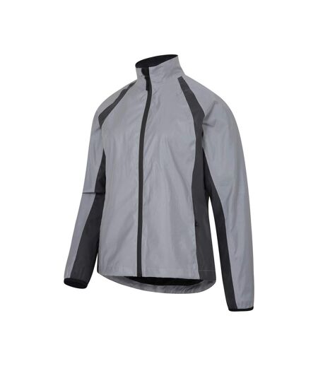 Womens/ladies shine reflective waterproof jacket silver Mountain Warehouse