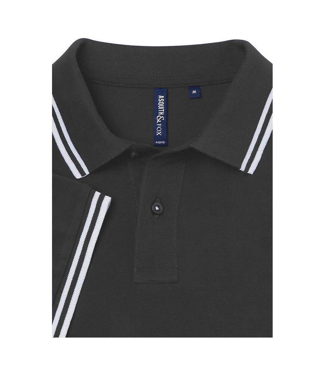 Asquith & Fox Mens Classic Fit Tipped Polo Shirt (Charcoal/ White)