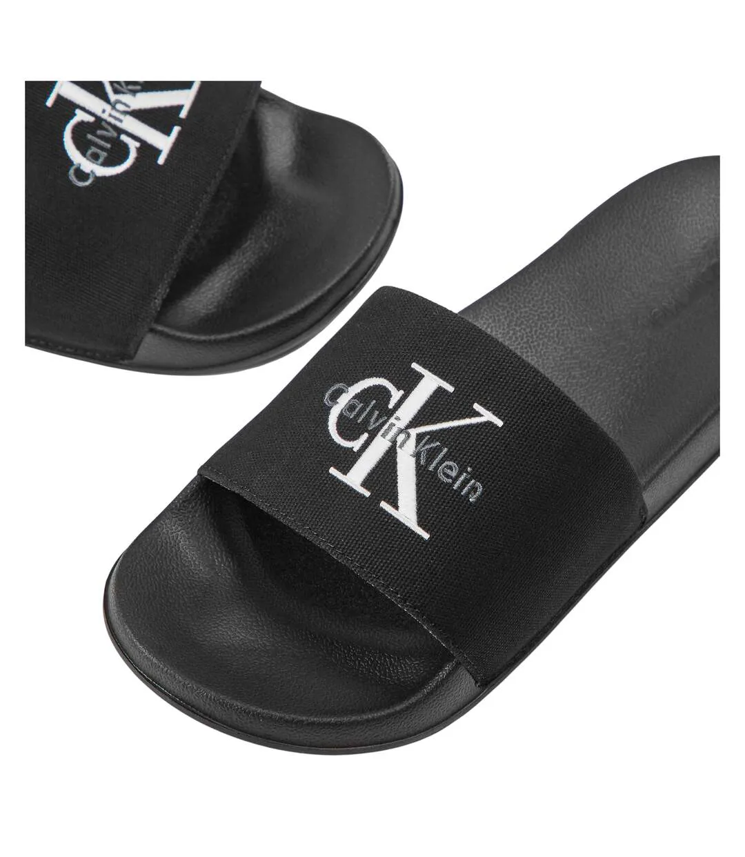 Claquettes Motif/style Logo Brodé Femme Triple Noir Calvin Klein-4