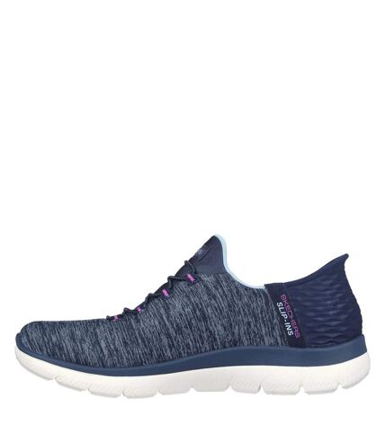 Womens/ladies dazzling haze trainers navy/purple Skechers