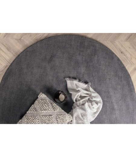 Tapis Déco Rond en Laine Ulla 200cm Gris Foncé