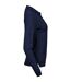 Womens/ladies Stretch Long-sleeved Polo Shirt Navy Tee Jays-3
