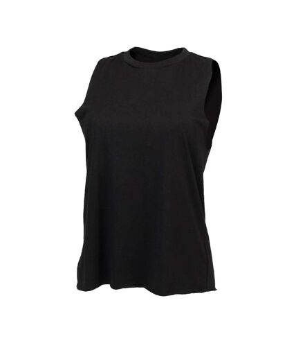 SF Womens/Ladies High Neck Sleeveless Vest / Top (Black)