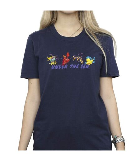 Disney Femme/Les femmes La petite sirène sous la mer - T-shirt boyfriend en coton (Bleu marine) - UTBI31176