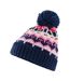 Bonnet Ski Motif/style Rétro Adulte Bleu Marine Blanc Beechfield-2