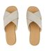 Womens/ladies Mae Crossover Vegan Sandals Champagne Toms-4