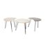 Table gigogne pieds fils (Lot de 3) Beige et blanc-3