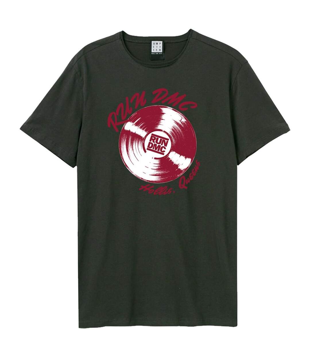 T-shirt Motif/style Run Dmc Record Adulte Charbon Amplified-1