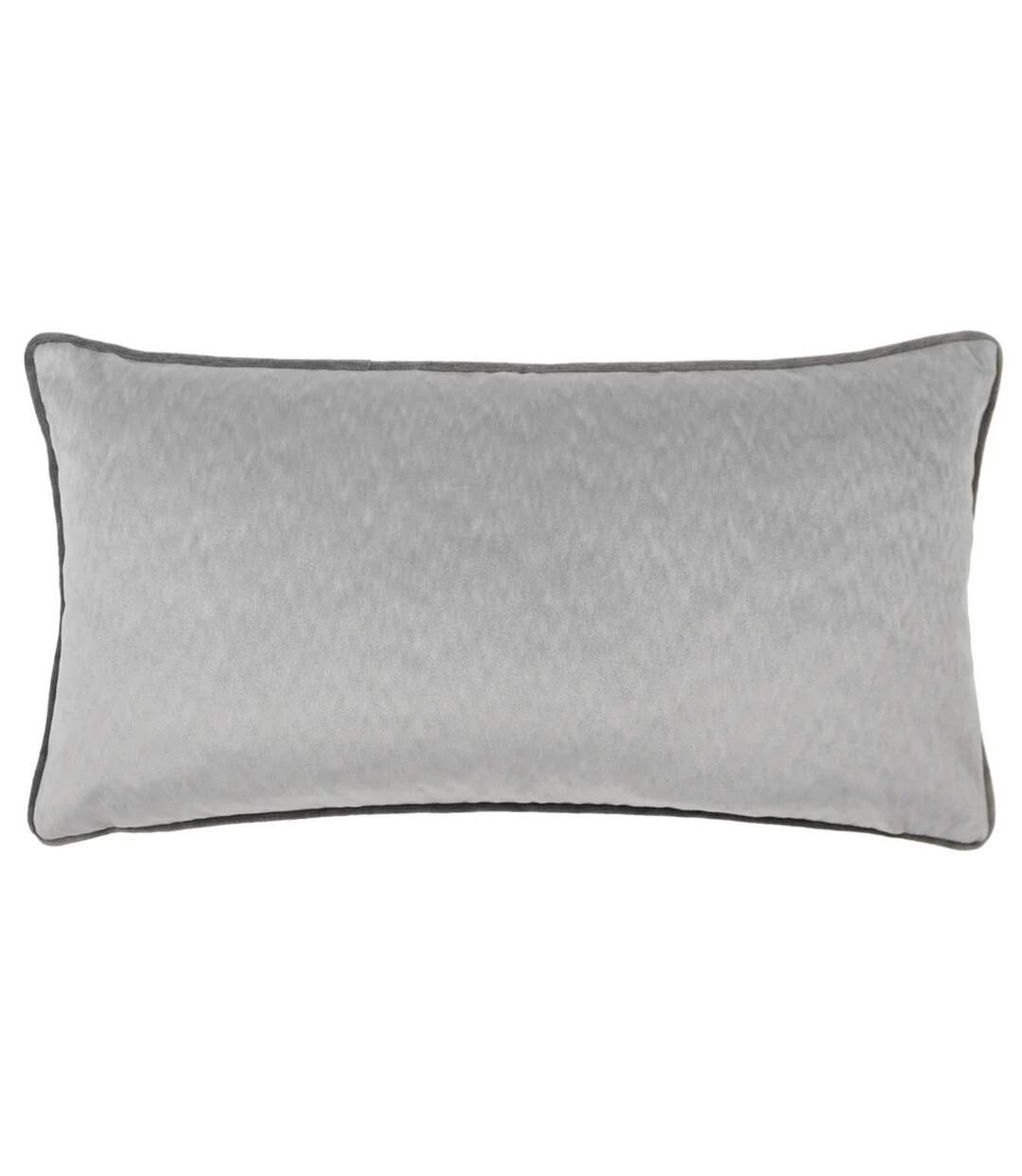 Torto velvet rectangular cushion cover 30cm x 60cm silver/charcoal Paoletti-1