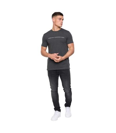 Mens Logo T-shirt Charcoal Melange White French Connection