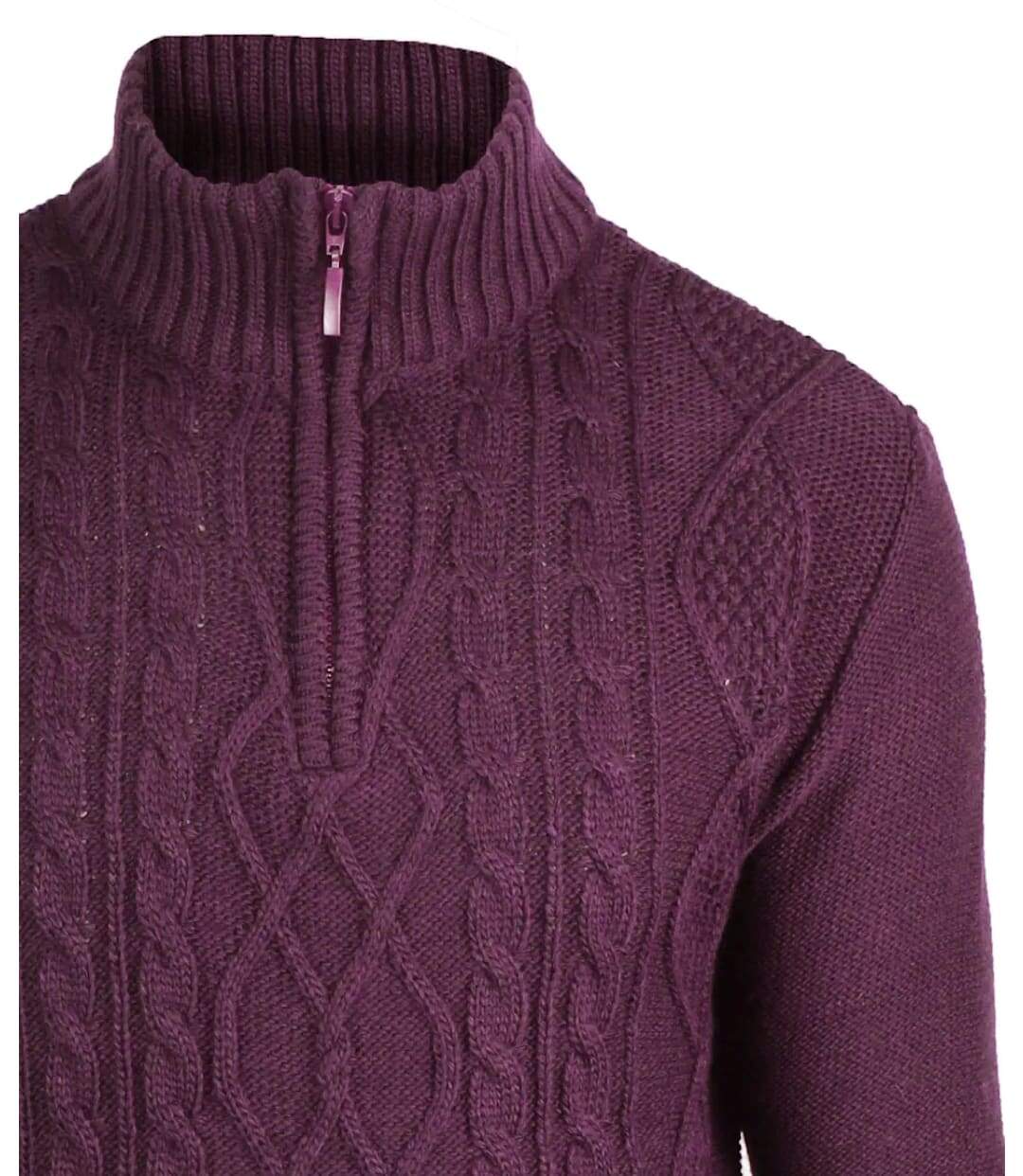 Pull camionneur col montant zippé 30% laine PIXEL1-3