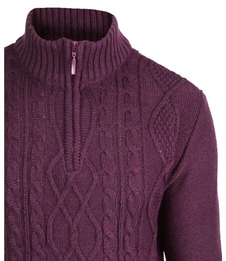 Pull camionneur col montant zippé 30% laine PIXEL1