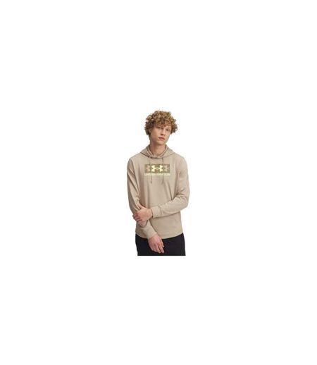 Mens Rival Logo French Terry Hoodie Brown Under Armour