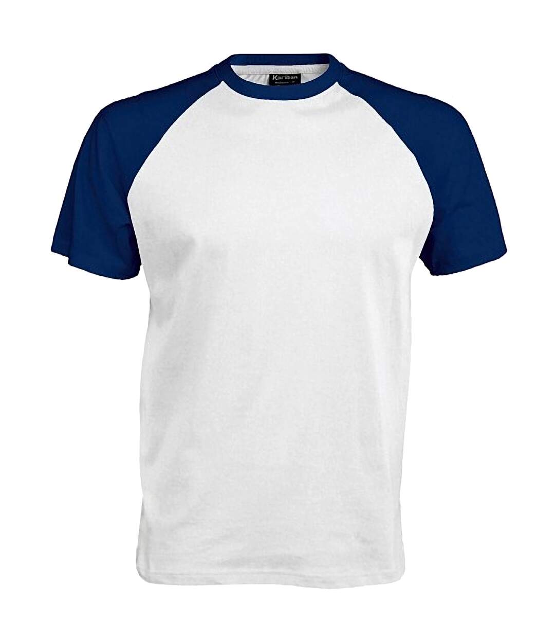 T-shirt de baseball à manches courtes  pour homme blanc/bleu roi Kariban