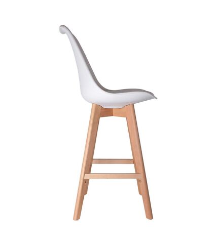 Tabouret de bar en bois scandinave Home Factory - H. 105 cm - Blanc