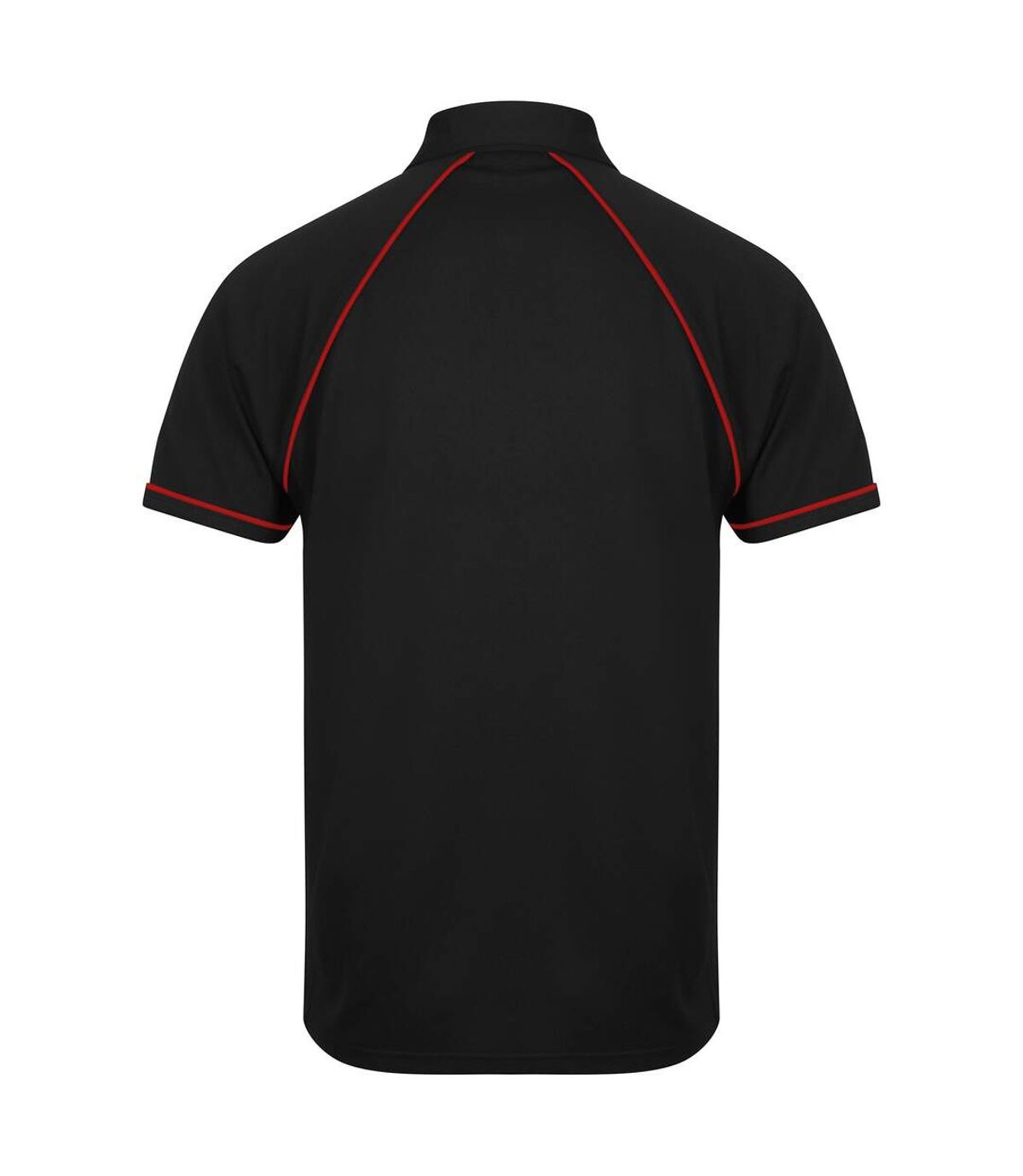 Finden & Hales Mens Piped Performance Sports Polo Shirt (Black/Red)