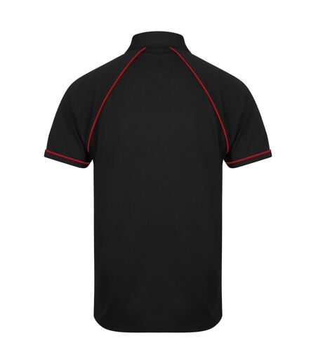 Finden & Hales Mens Piped Performance Sports Polo Shirt (Black/Red) - UTRW427