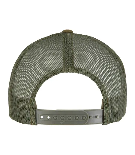Casquette Trucker Motif/style Rétro Adulte Vert Kaki Foncé Blanc Olive Flexfit