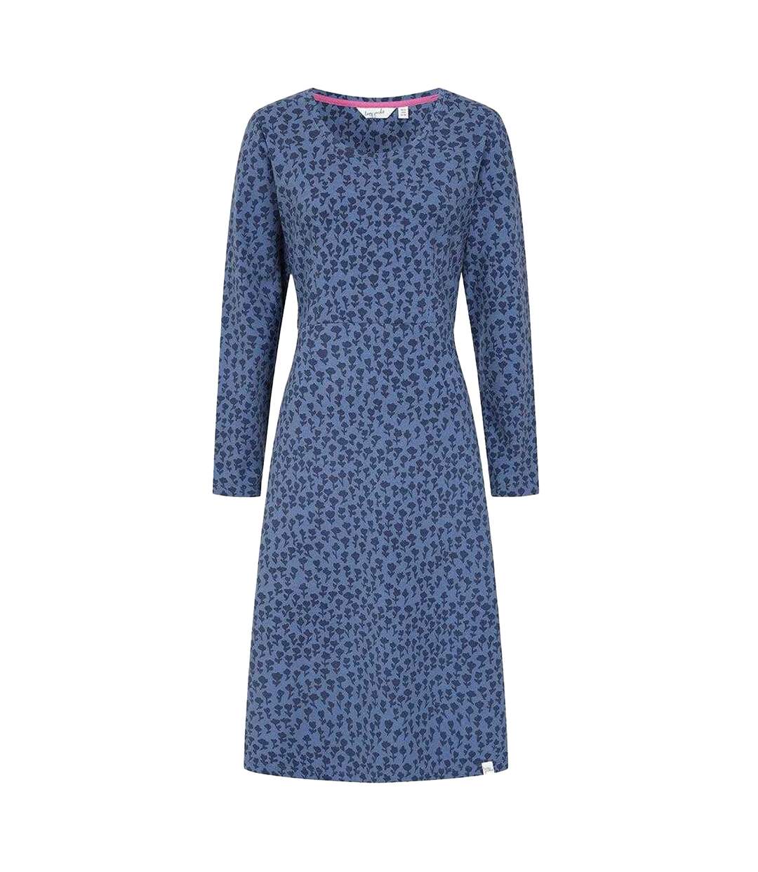Robe Mi-longue Manches Longues Femme Bleu Lazy Jacks-2