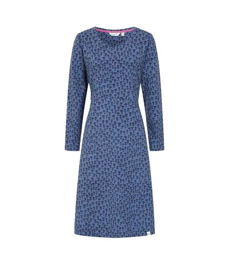 Robe Mi-longue Manches Longues Femme Bleu Lazy Jacks