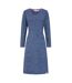 Robe Mi-longue Manches Longues Femme Bleu Lazy Jacks-2
