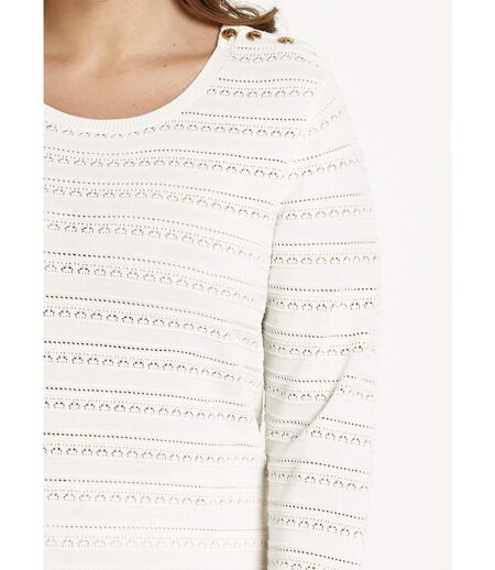 Pull doux court col rond uni manches longues