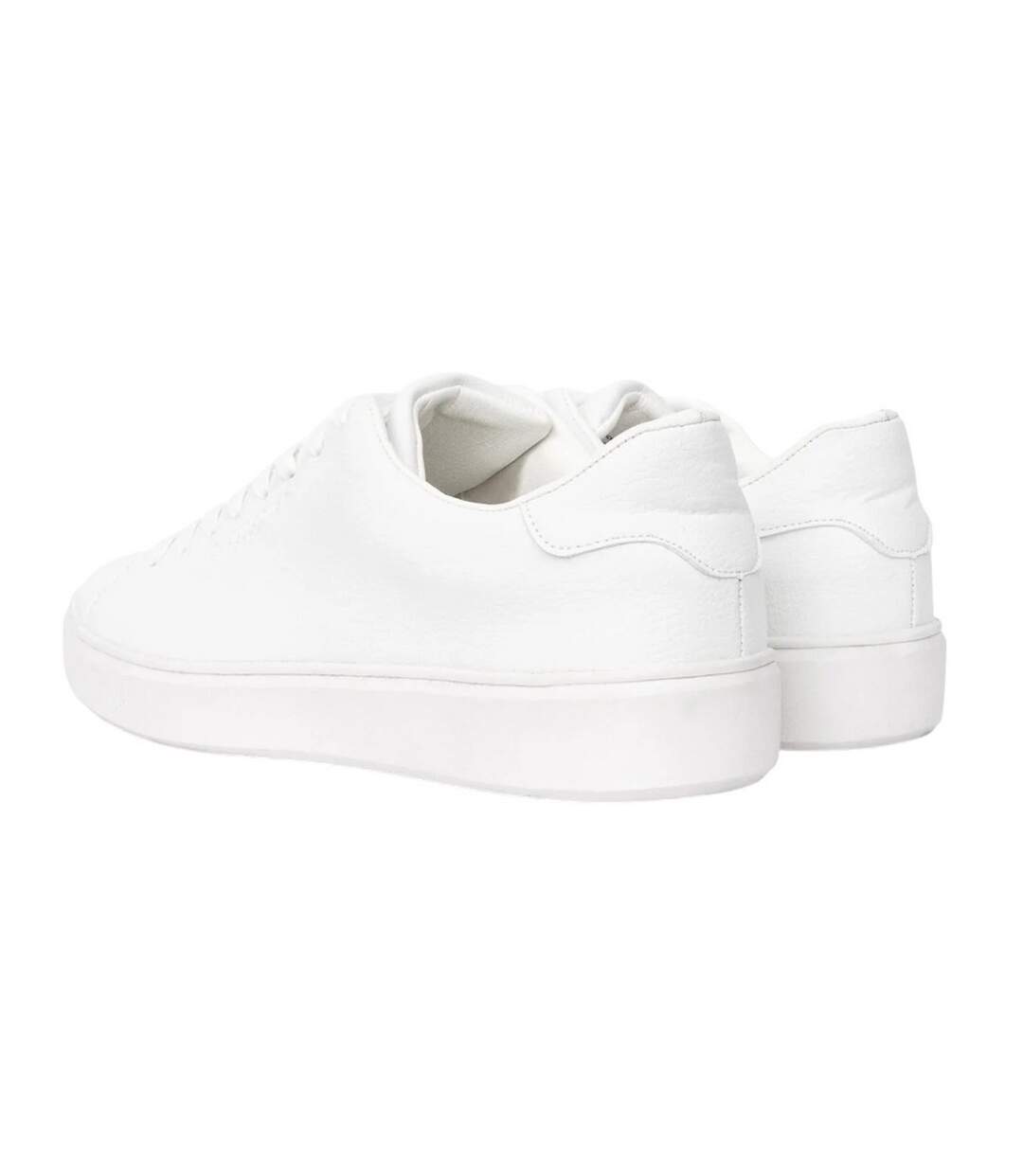 Mens kremes leather-look pu trainers white Duck and Cover-2