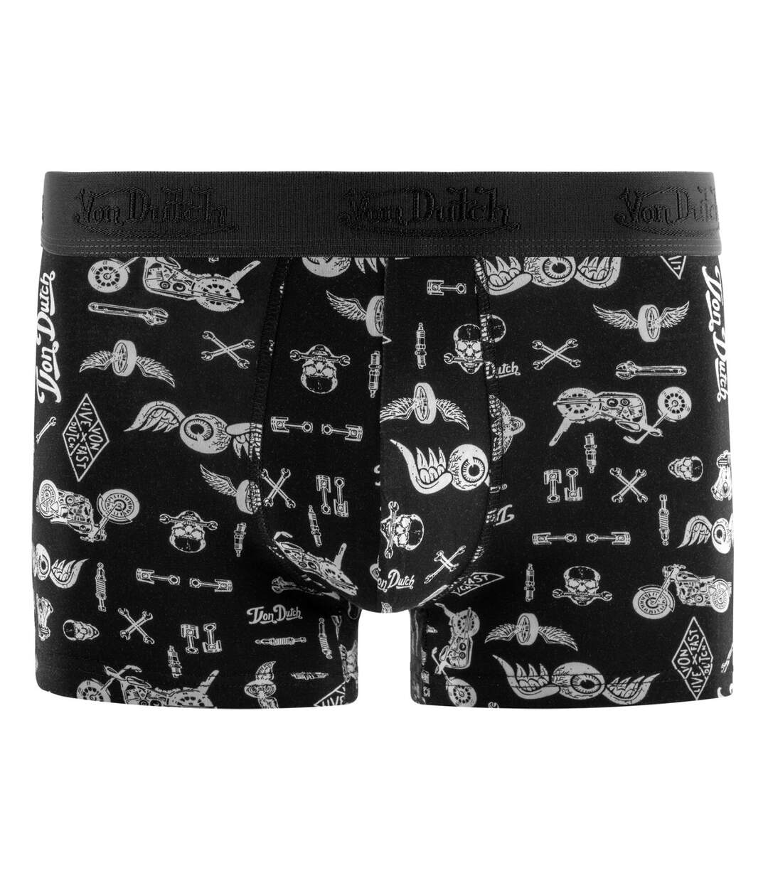Lot de 4 boxers homme en coton uni et imprimé AOP Vondutch-5