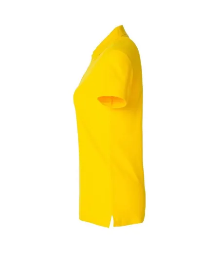 Womens/ladies Plain Polo Shirt Lemon Clique