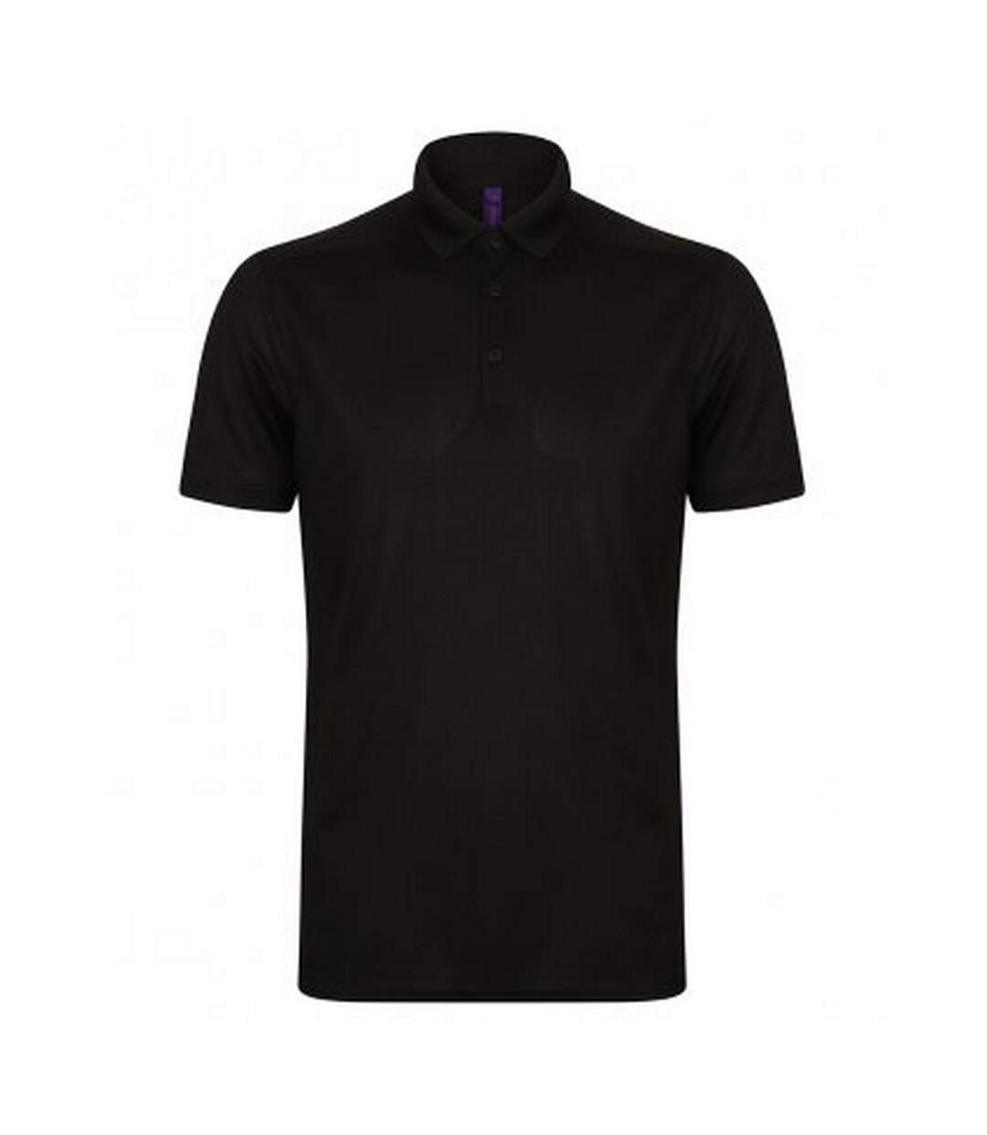 Henbury Mens Stretch Microfine Pique Polo Shirt (Black) - UTPC2951-1