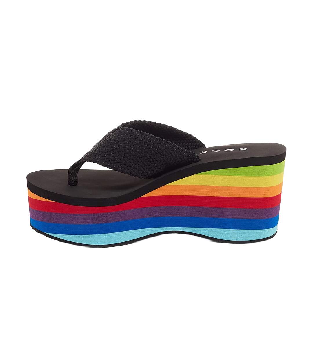 Womens/ladies Webbing Sandals Black Multicoloured Rocket Dog-3